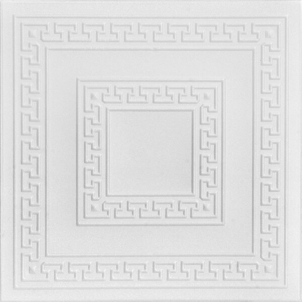 A La Maison Ceilings Greek Key 20in x 20in 8Pack Plain White